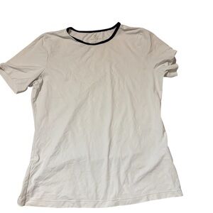 Lands' End White Swim Shirt with Navy Accents